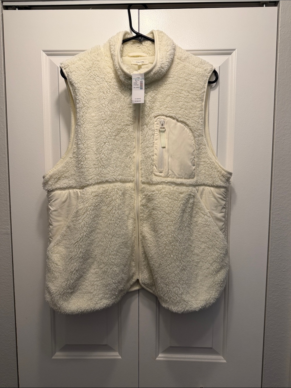 Maurices Cozy Cream Sherpa Zip Vest